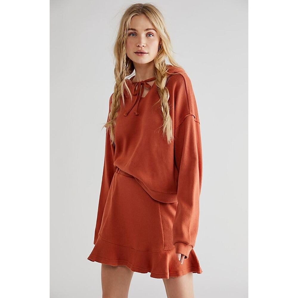 Free People Beach Women’s XS Social Set Cropped Hoodie Matching Set Flare Skirt